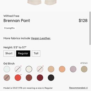 Aritzia Wilfred Free Light Birch Brennan Pant